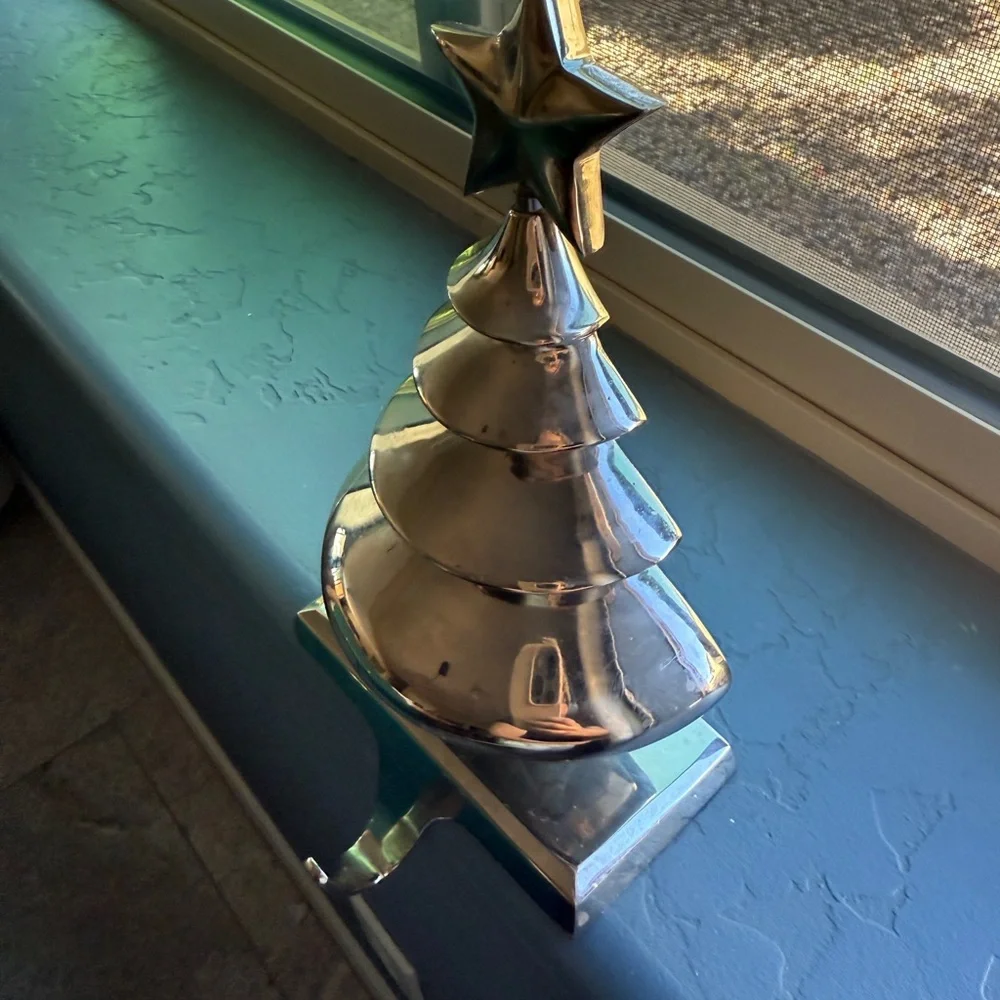 Crate&Barrel Silver Holiday Tree with Star